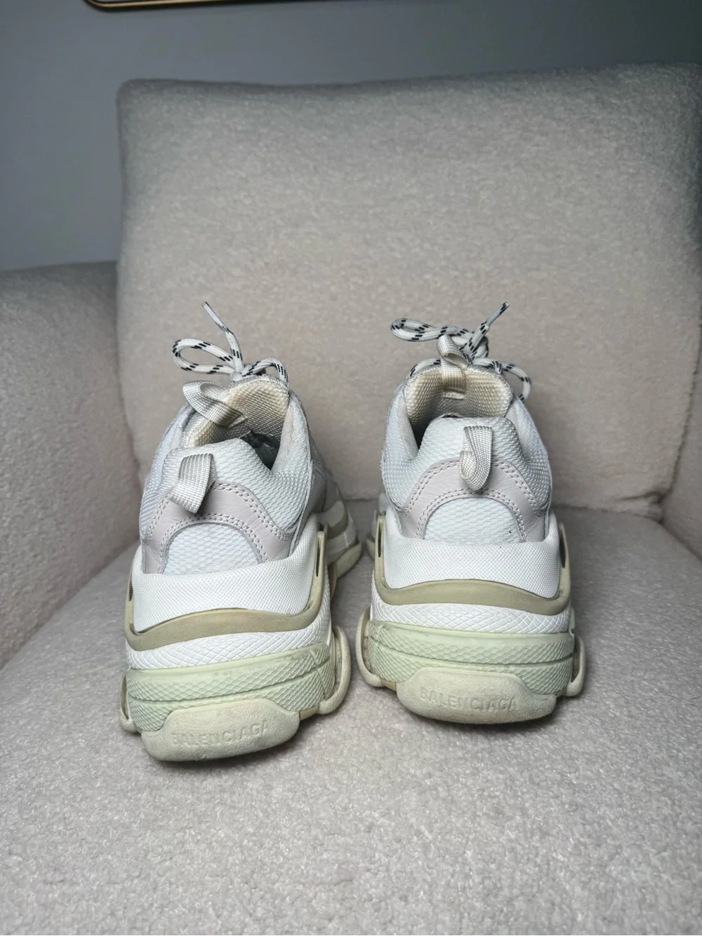 Balenciaga Women’s Triple S Off-White Cream Chunky Sneaker - Picture 4 of 6